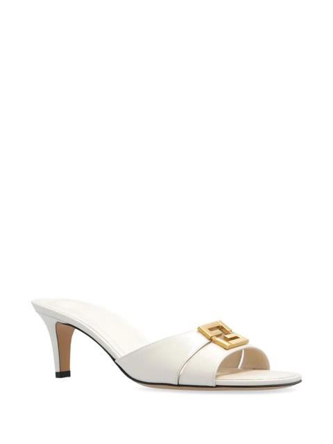 FENDI Fendi Ffold 55mm logo-plaque leather sandals - White - zdjęcie produktu nr 1