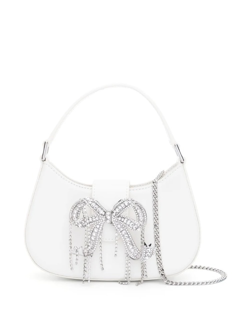 Self-Portrait Crescent Bow leather tote bag - Neutrals - zdjęcie produktu nr 1