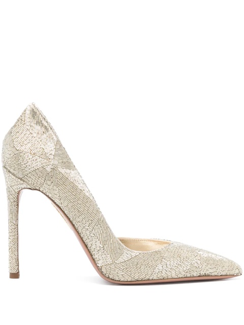 Aquazzura 105mm La Nuit pumps - Gold - zdjęcie produktu nr 1