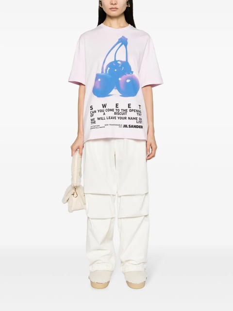 Jil Sander graphic-print cotton T-shirt - Pink - zdjęcie produktu nr 2