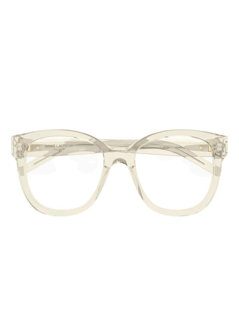 Saint Laurent Eyewear geometric logo glasses - Neutrals - zdjęcie produktu nr 1