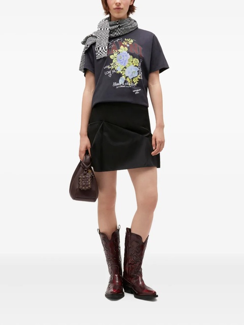 GANNI floral-print graphic T-shirt - Grey - zdjęcie produktu nr 2