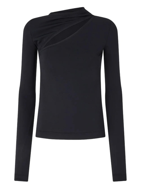 PINKO asymmetric-neck long-sleeve top - Black - zdjęcie produktu nr 2