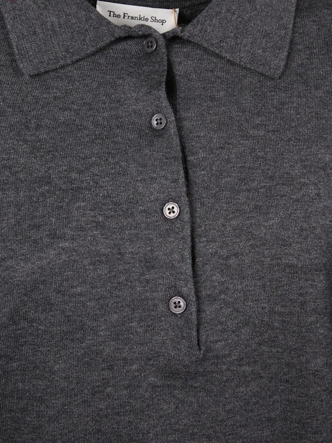 The Frankie Shop Croydon padded-knit polo - Grey - zdjęcie produktu nr 2