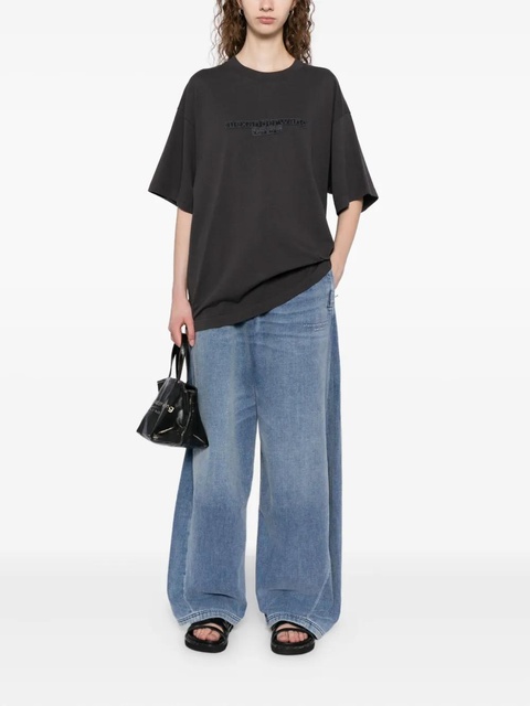 Alexander Wang logo-embroidered T-shirt - Grey - zdjęcie produktu nr 2