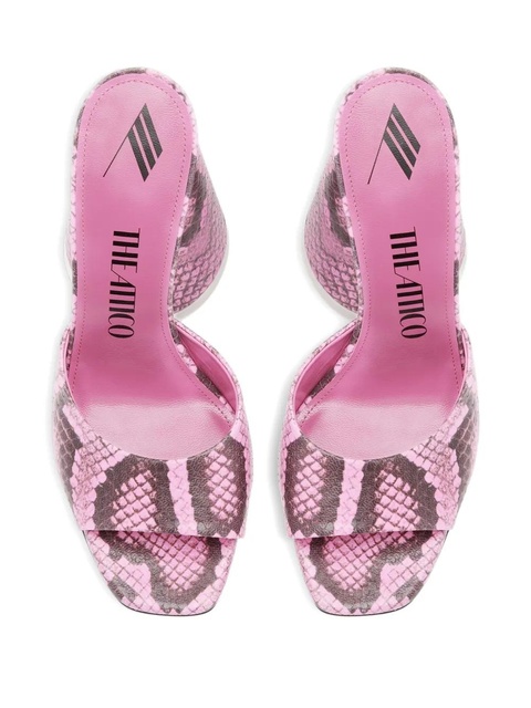 The Attico snakeskin heeled mules - Pink - zdjęcie produktu nr 2