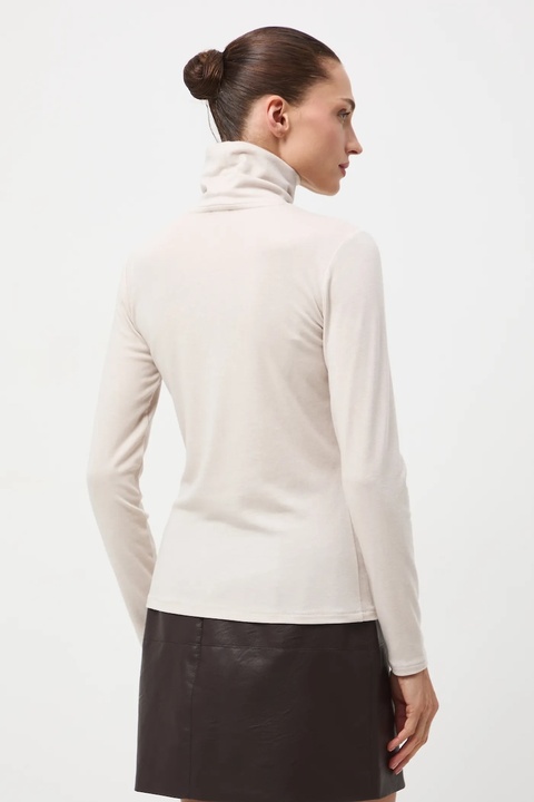 Medicine longsleeve z wełną kolor beżowy z golfem - zdjęcie produktu nr 2