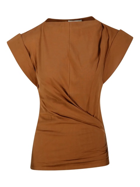 MARANT ÉTOILE Maisan draped cap-sleeve top - Brown - zdjęcie produktu nr 1