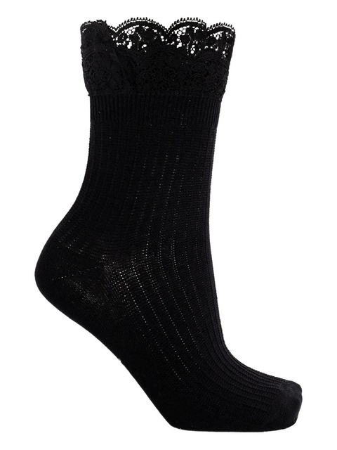 ISABEL MARANT lace-trim socks - Black - zdjęcie produktu nr 2