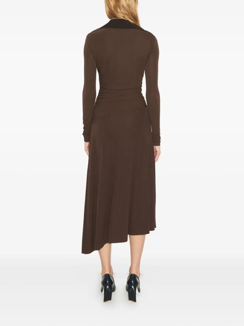 Tory Burch collared gathered dress - Brown - zdjęcie produktu nr 1