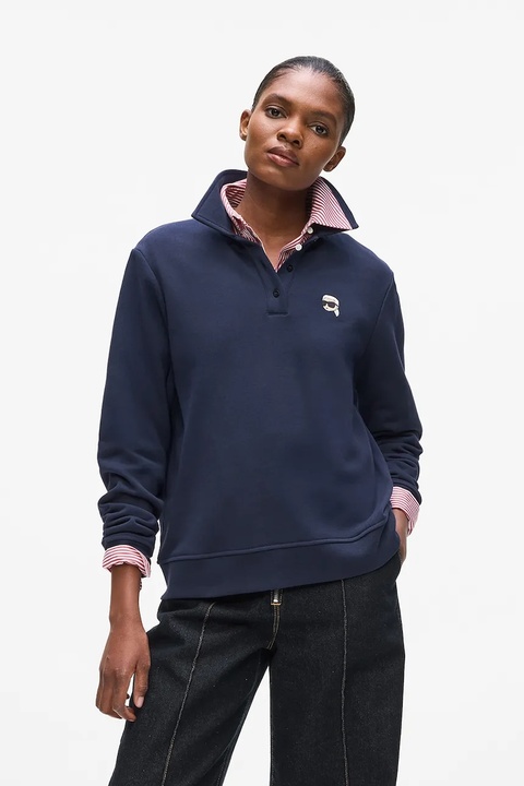 Karl Lagerfeld longsleeve bawełniany kolor granatowy A4W20073 - zdjęcie produktu nr 1