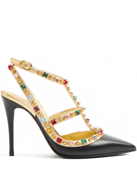 Valentino Garavani 100mm Rockstud embellished pumps - Black - zdjęcie produktu nr 1