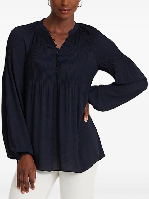 Lauren Ralph Lauren pleated georgette blouse - Blue - zdjęcie produktu nr 1