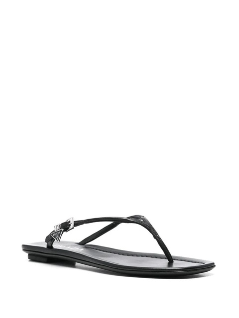 Prada enamel triangle-logo slides - Black - zdjęcie produktu nr 2