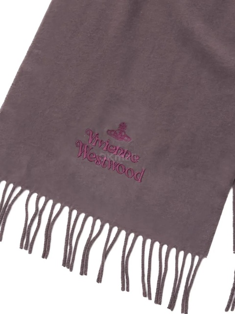 Vivienne Westwood embroidered fringed scarf - Brown - zdjęcie produktu nr 2