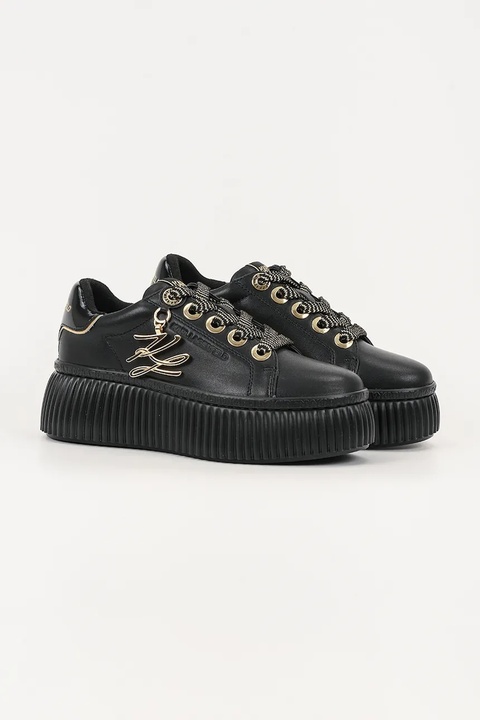 Karl Lagerfeld sneakersy skórzane KREEPER LO kolor czarny KL42376A - zdjęcie produktu nr 1