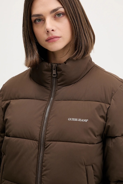 Guess Jeans kurtka damska kolor brązowy zimowa W4BL20 WGII2 - zdjęcie produktu nr 2