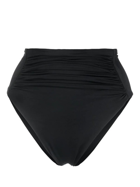 Self-Portrait high-waisted gathered bikini bottoms - Black - zdjęcie produktu nr 1