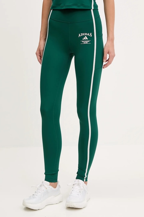 adidas Performance legginsy treningowe Optime kolor zielony z aplikacją JG6152 - zdjęcie produktu nr 1