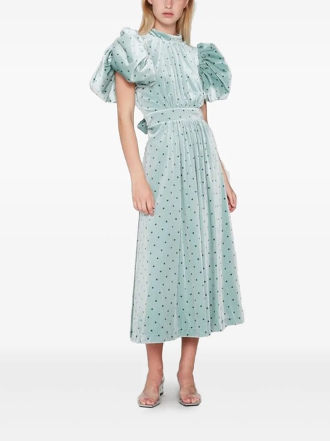 ROTATE BIRGER CHRISTENSEN Noon puff-sleeve polka-dot midi dress - Blue - zdjęcie produktu nr 2
