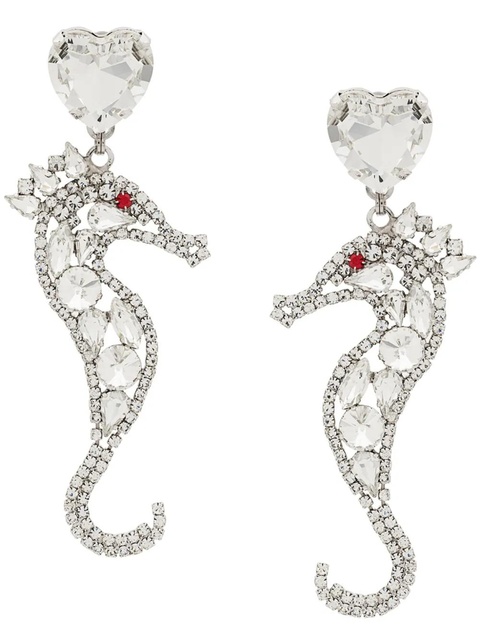 Alessandra Rich crystal seahorse earrings - Metallic - zdjęcie produktu nr 1