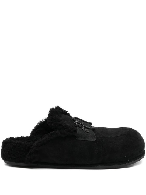 René Caovilla crystal-embellished mules - Black - zdjęcie produktu nr 1