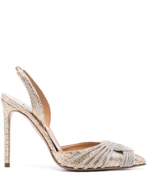 Aquazzura 105mm Gatsby Sling pumps - Gold - zdjęcie produktu nr 1