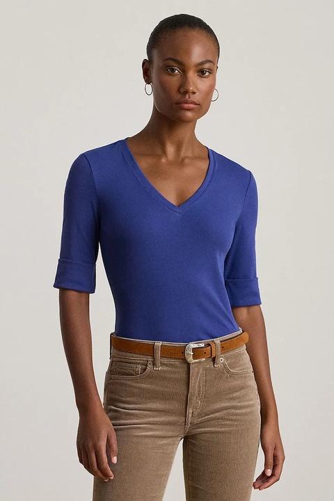 Lauren Ralph Lauren t-shirt bawełniany damski kolor niebieski 200815843 - zdjęcie produktu nr 1