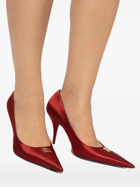 Balenciaga pointed logo-detail pumps - Red - zdjęcie produktu nr 2