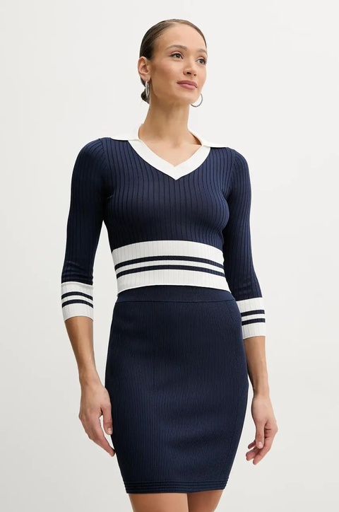 Guess sweter SYDNEY damski kolor granatowy lekki W5GR46 Z3L10 - zdjęcie produktu nr 1