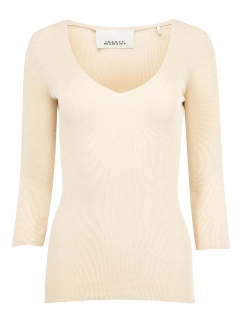 ISABEL MARANT ribbed V-neck top - Neutrals - zdjęcie produktu nr 2