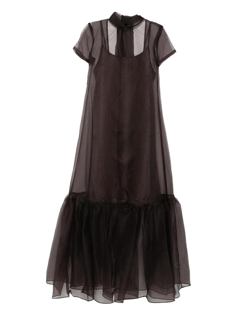 STAUD semi-sheer dress - Brown - zdjęcie produktu nr 1