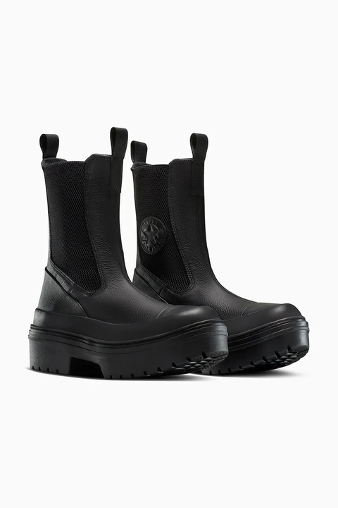 Converse sztyblety skórzane Chuck Taylor All Star Lugged Heel Nu kolor czarny na platformie A12985C - zdjęcie produktu nr 1