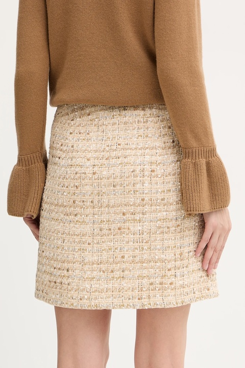 Luisa Spagnoli spódnica kolor beżowy mini rozkloszowana 542721 - zdjęcie produktu nr 2