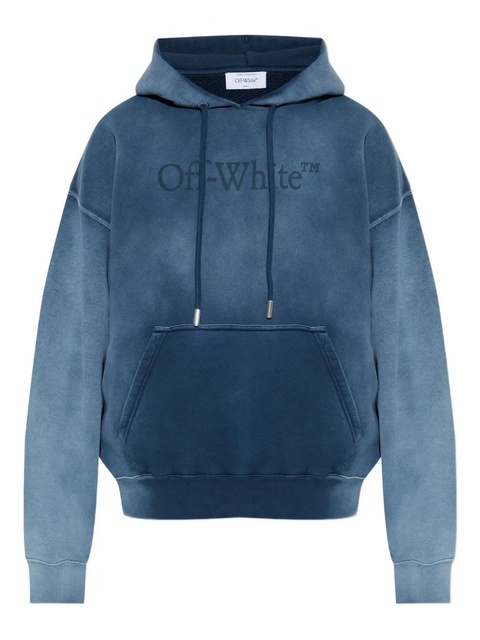 Off-White logo-print cotton hoodie - Blue - zdjęcie produktu nr 1