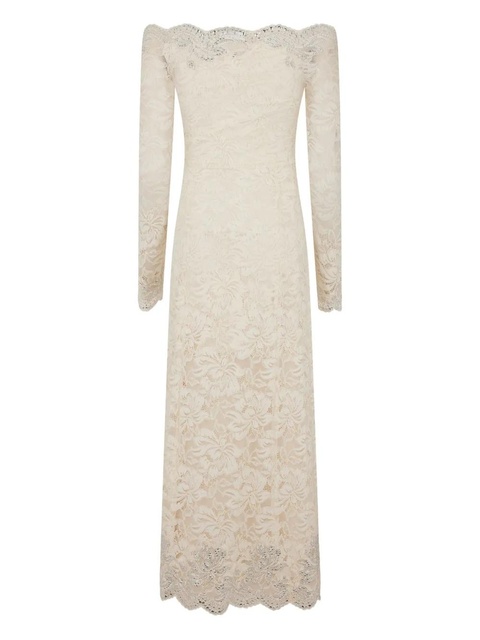 Rabanne off-shoulder lace midi dress - Neutrals - zdjęcie produktu nr 1