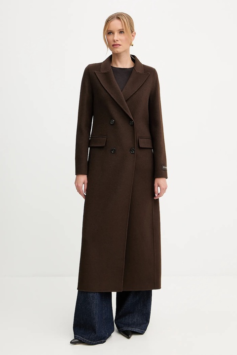 Ermanno Scervino płaszcz z wełną kolor brązowy 57TD056EY1 - zdjęcie produktu nr 1