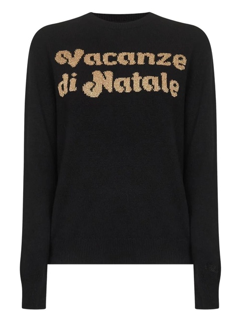 MC2 Saint Barth jacquard-lettering long-sleeve sweater - Black - zdjęcie produktu nr 1