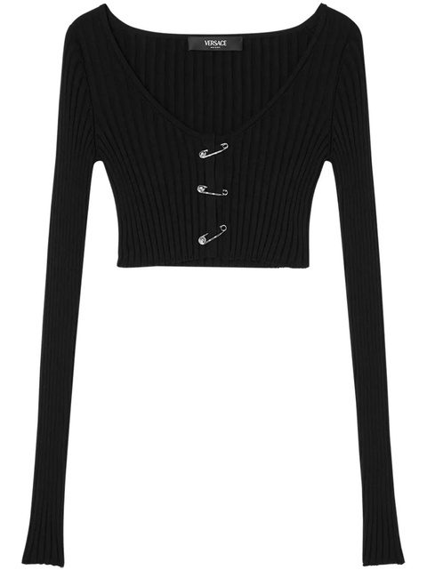 Versace Safety Pin cropped cardigan - Black - zdjęcie produktu nr 1