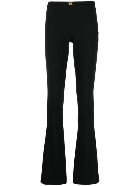 Blumarine logo-buckle flared trousers - Black - zdjęcie produktu nr 1