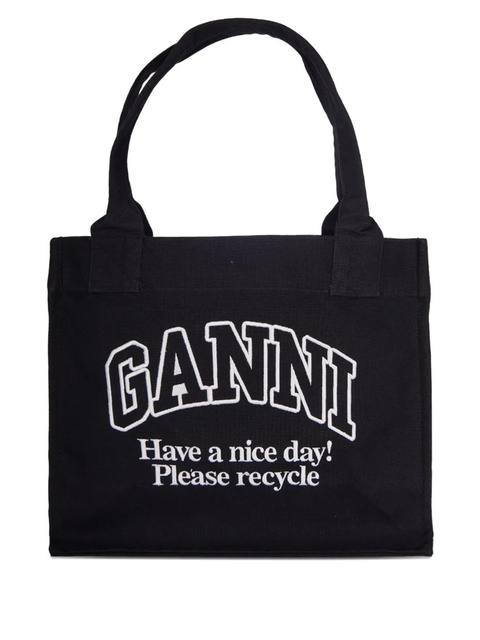 GANNI logo-print tote bag - Black - zdjęcie produktu nr 1