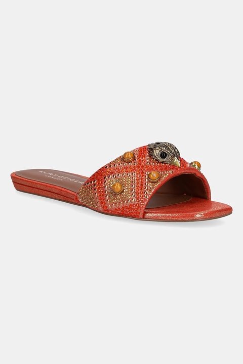 Kurt Geiger London klapki Kensington Flat Jewel damskie kolor pomarańczowy 4368855609 - zdjęcie produktu nr 1