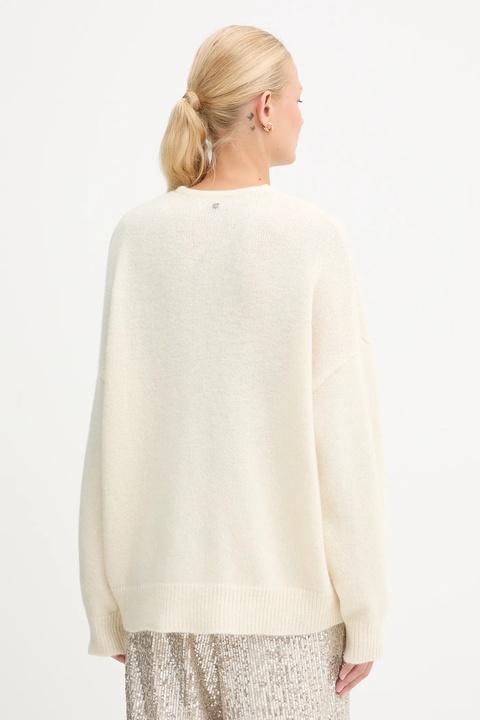 BOSS Orange sweter z dodatkiem wełny damski kolor biały 50550464 - zdjęcie produktu nr 2