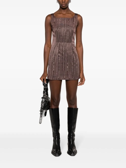 Marine Serre Crescent-Moon panelled minidress - Brown - zdjęcie produktu nr 2