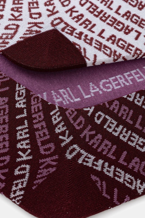 Karl Lagerfeld skarpetki K/MONOGRAM 3-pack kolor bordowy A4W47033 - zdjęcie produktu nr 1