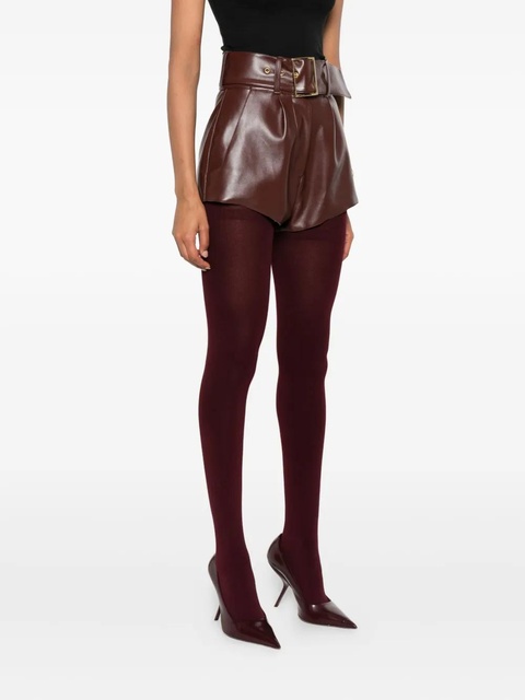 Rowen Rose belted faux-leather shorts - Brown - zdjęcie produktu nr 1