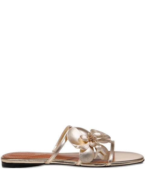 ZIMMERMANN flower-embellished slide sandals - Gold - zdjęcie produktu nr 2