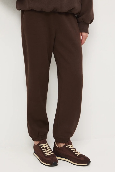 Medicine spodnie dresowe damskie kolor brązowy gładkie - zdjęcie produktu nr 1