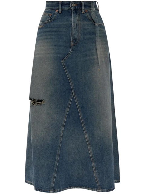 MM6 Maison Margiela distressed effect skirt - Blue - zdjęcie produktu nr 1