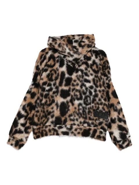GCDS hooded animal-print sweater - Brown - zdjęcie produktu nr 1